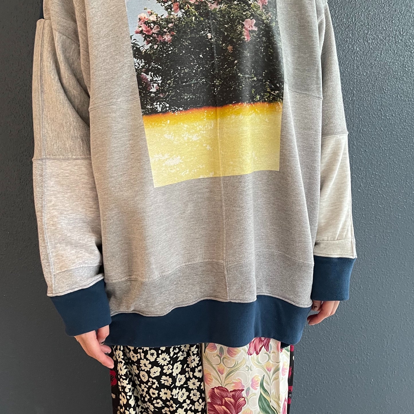 TWO-TONE HOODIE / BLUE YELLOW / 2トーンフーディー