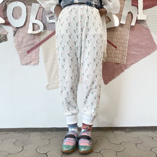 Thermal trousers / White / プリントサーマルパンツ