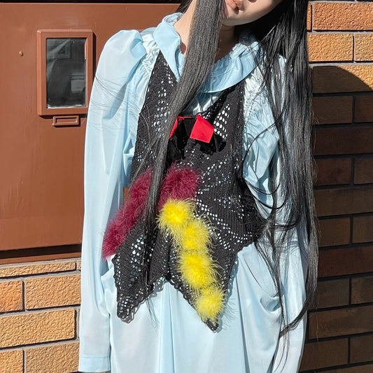 TOP STAR TOP / BLACK / クロシェトップ