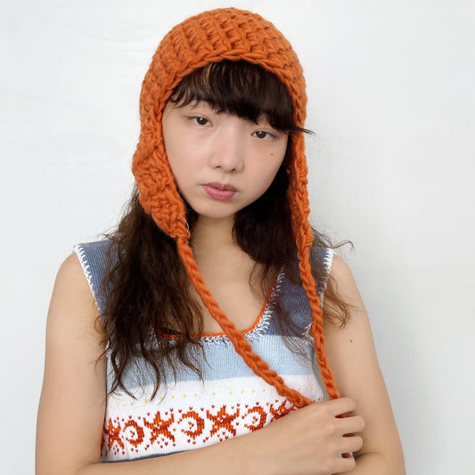 Sophie hat / orange / ニットボンネット