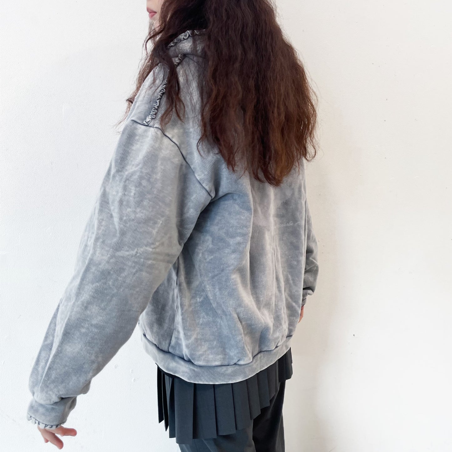 MINI FRILL WASHED PARKA / NAVY / フリルウォッシュパーカ
