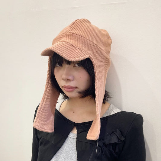 Orange ear cap / ニットキャップ