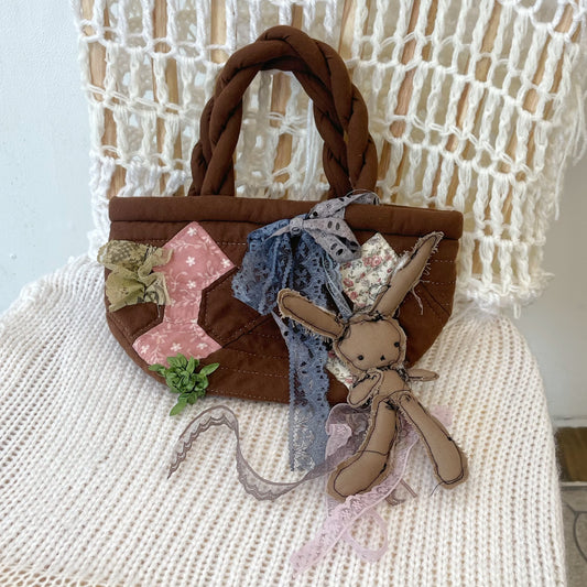 Patch work Bag+ / Brown / パッチワークハンドバッグ