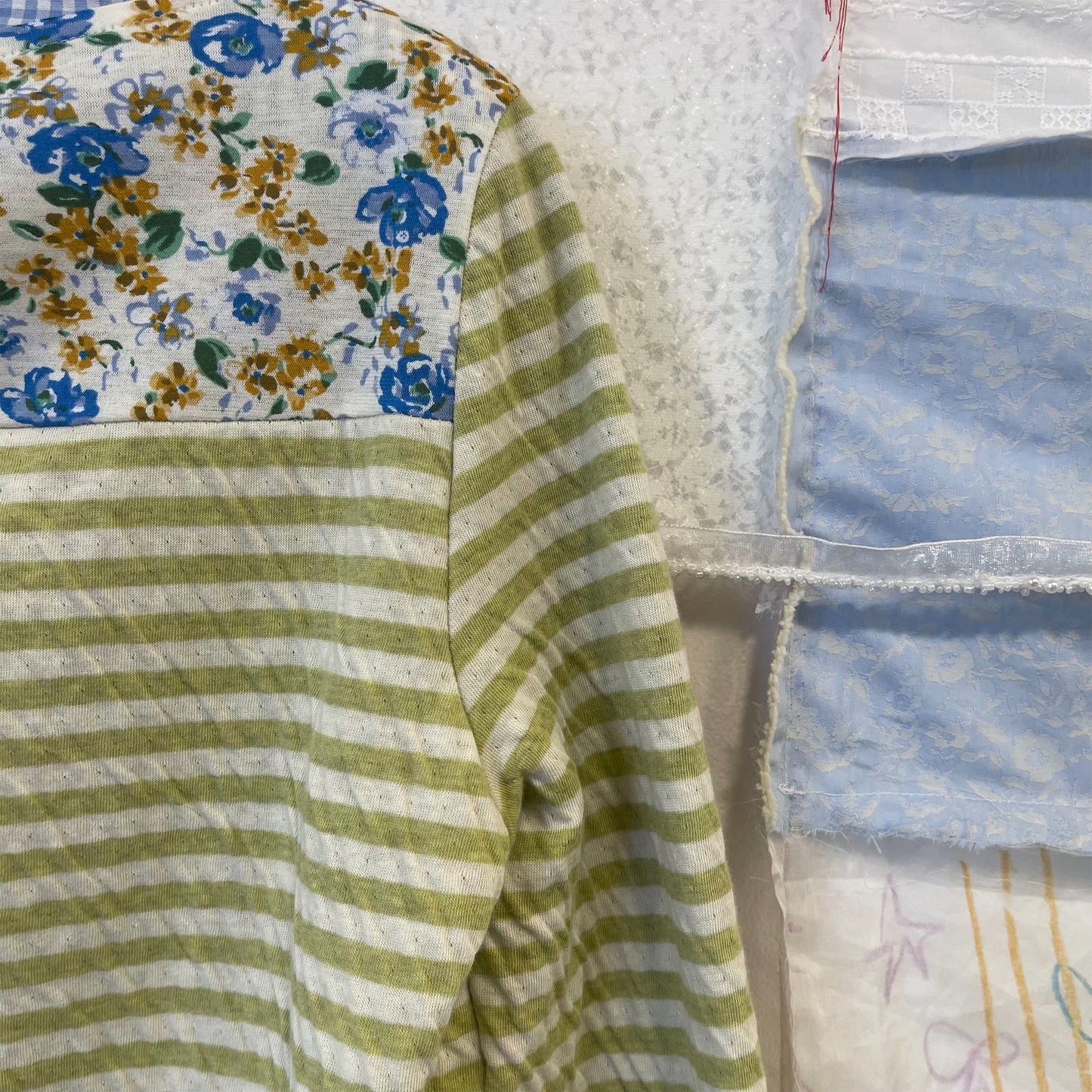 Boat neck border T / Green / ボートネックボーダーTシャツ