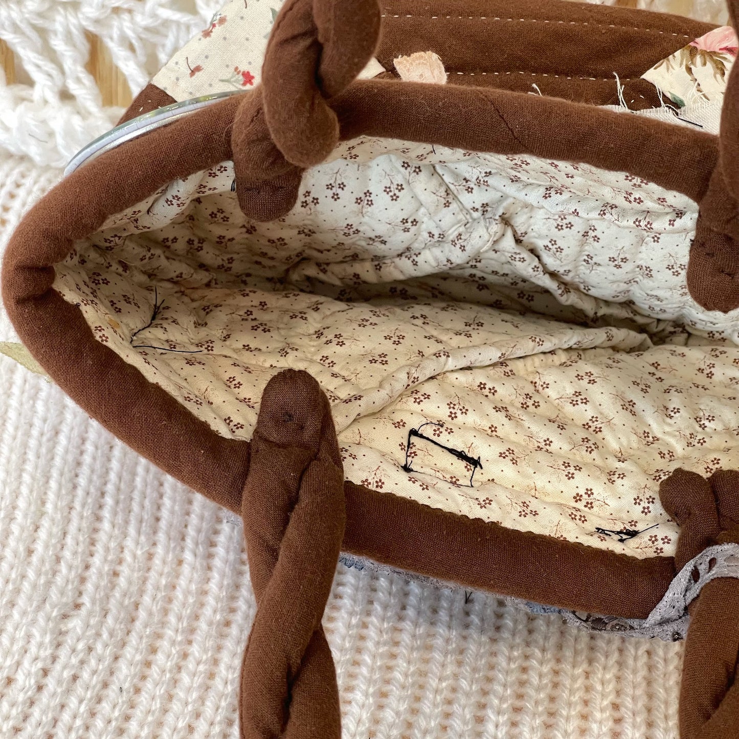 Patch work Bag+ / Brown / パッチワークハンドバッグ