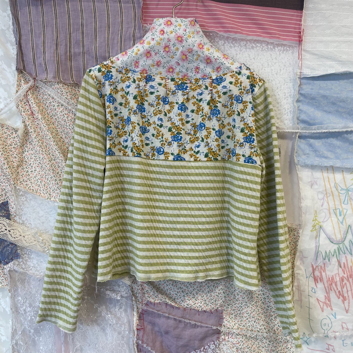 Boat neck border T / Green / ボートネックボーダーTシャツ