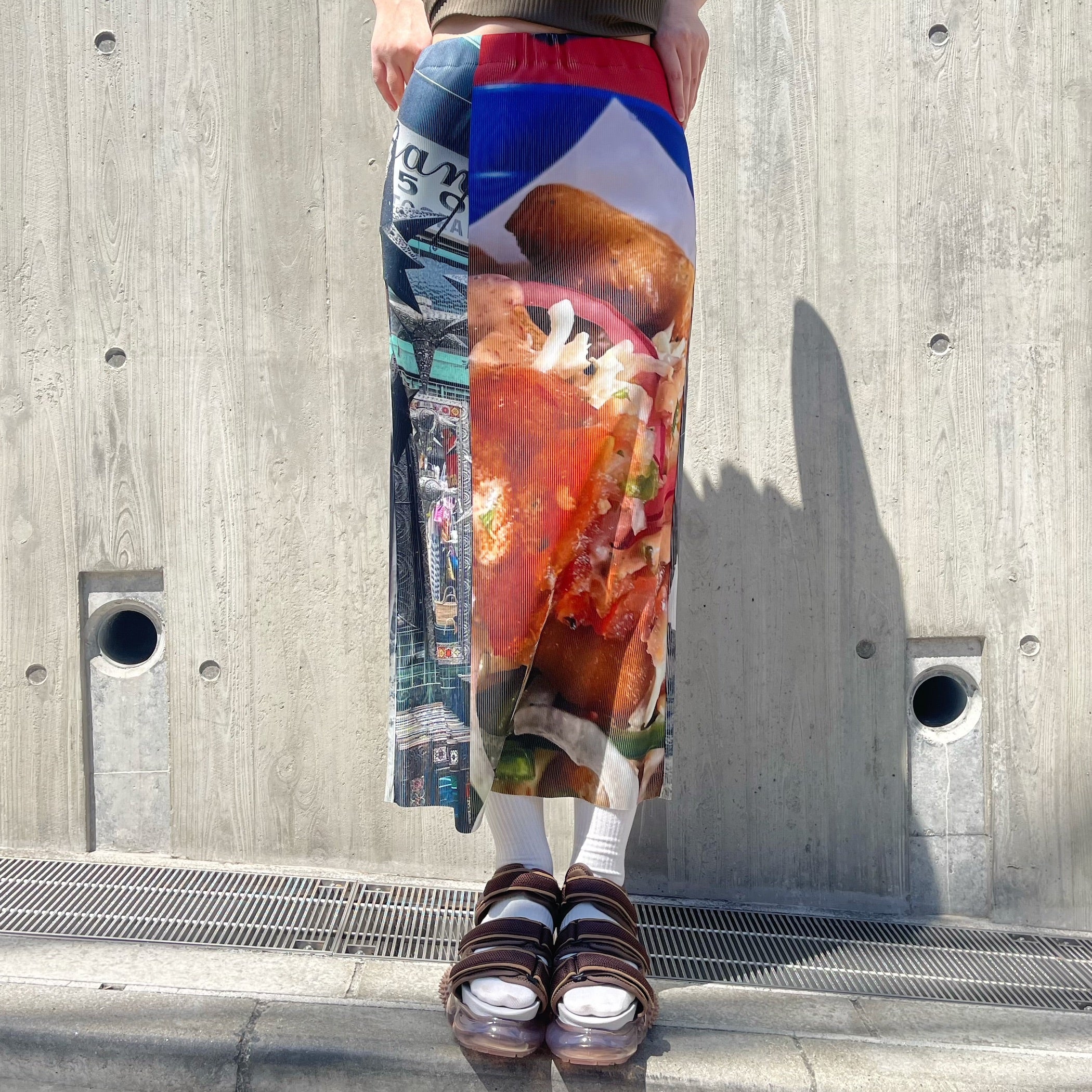 SHEEP別注】PRINT RIB TIGHT SKIRT / CUTLERY / プリントリブ