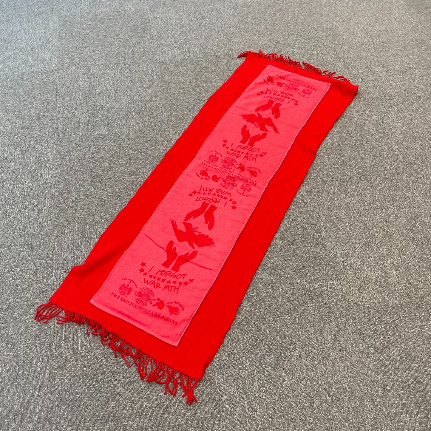 Towel&Wool Scarf / Red / ウールグラフィックマフラー