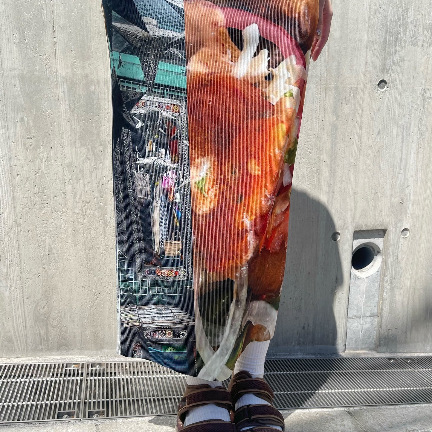 【SHEEP別注】PRINT RIB TIGHT SKIRT / CUTLERY / プリントリブタイトスカート