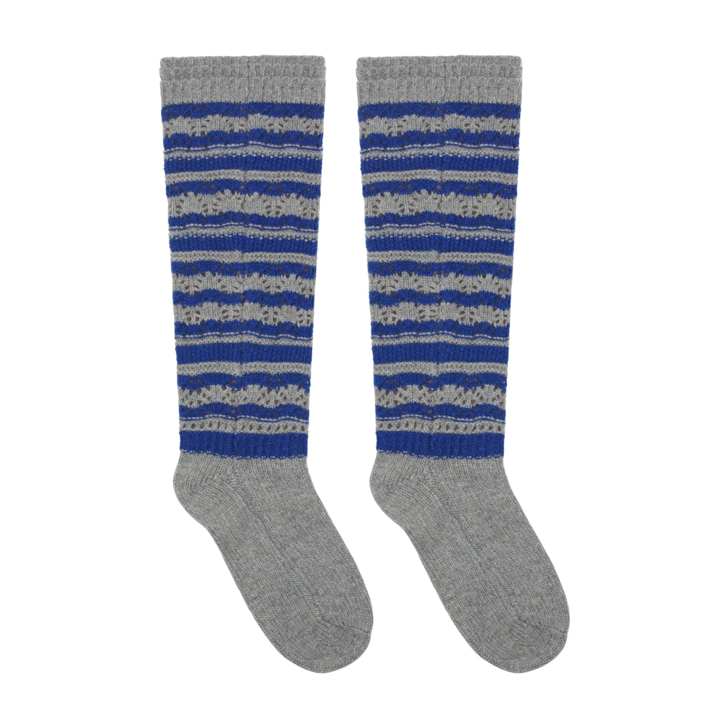 STRIPED MORI KNEE SOCKS / MELANGE GREY / ストライプソックス