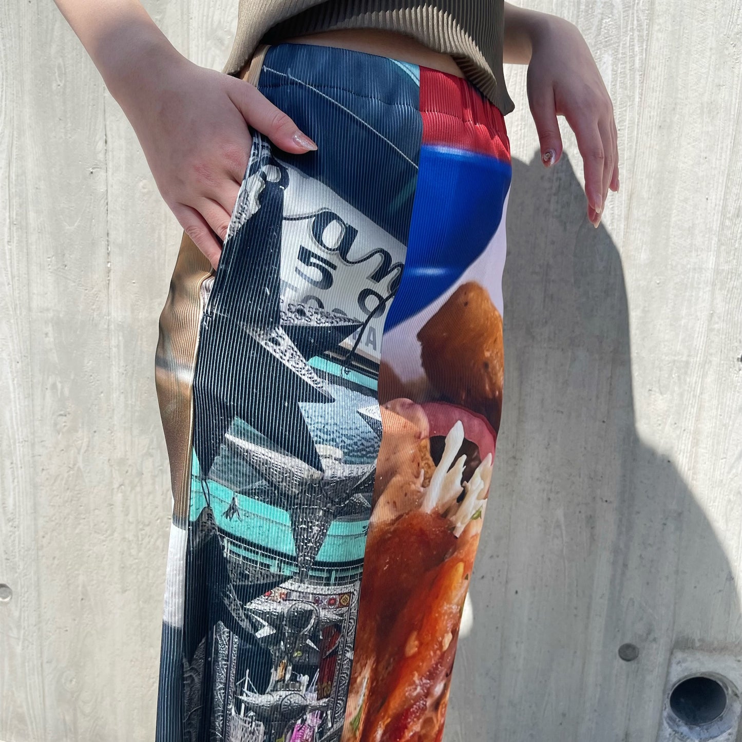 【SHEEP別注】PRINT RIB TIGHT SKIRT / CUTLERY / プリントリブタイトスカート