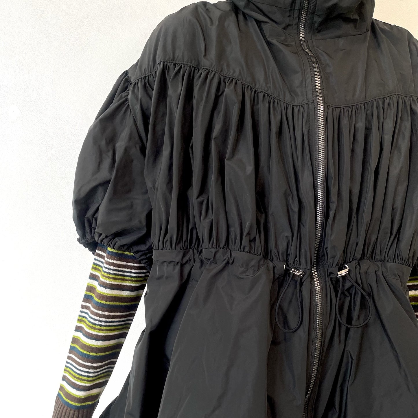 Waves shell coat / BLACK / パフスリーブソフトブルゾン