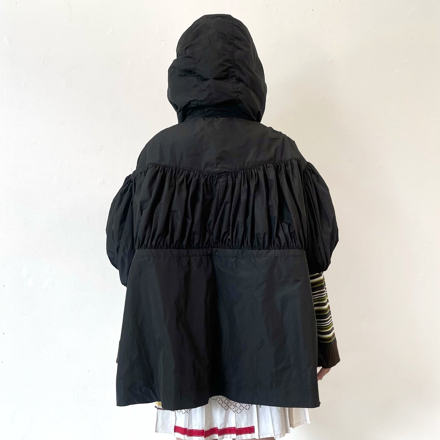 Waves shell coat / BLACK / パフスリーブソフトブルゾン