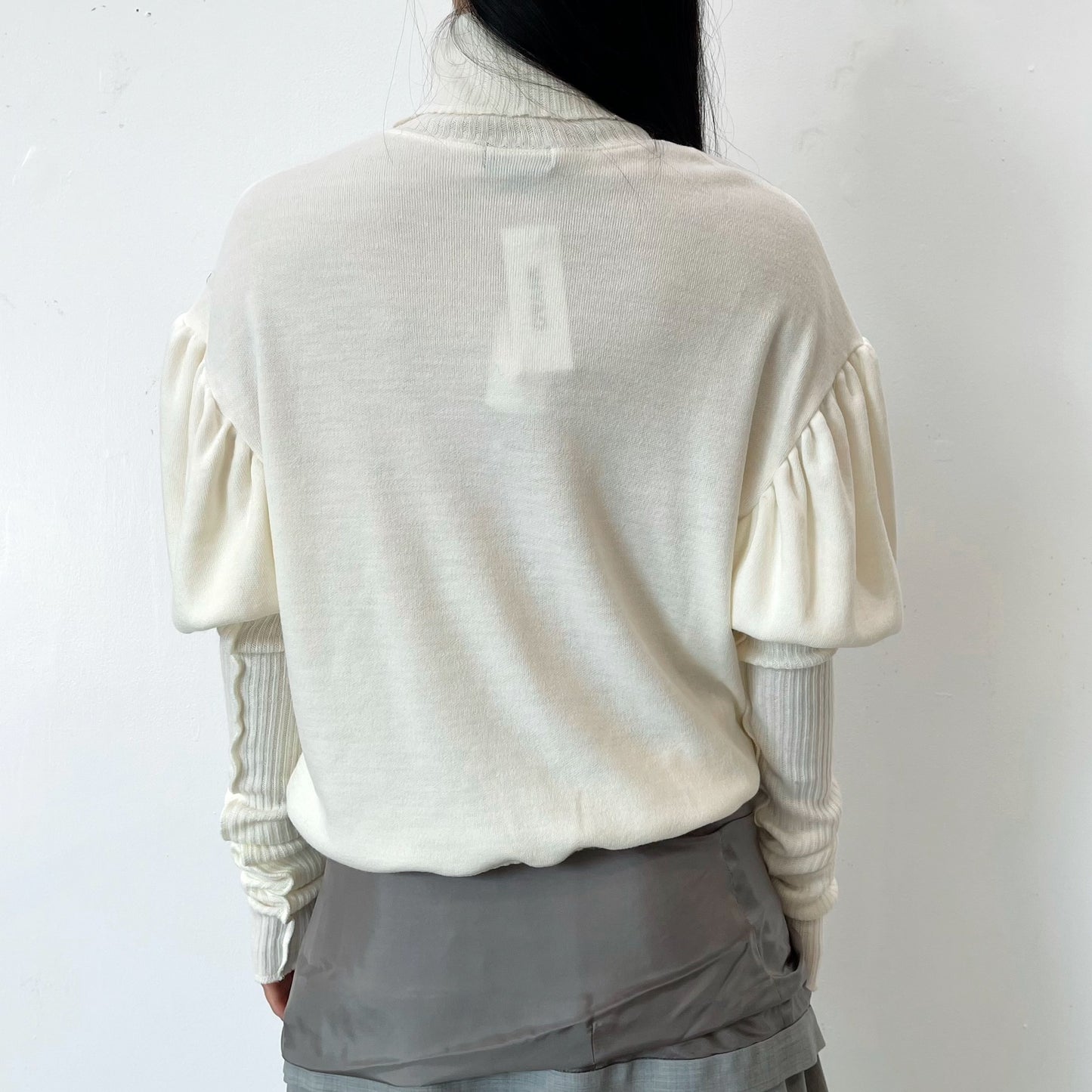 Puff sleeve knit / White / パフスリーブニット