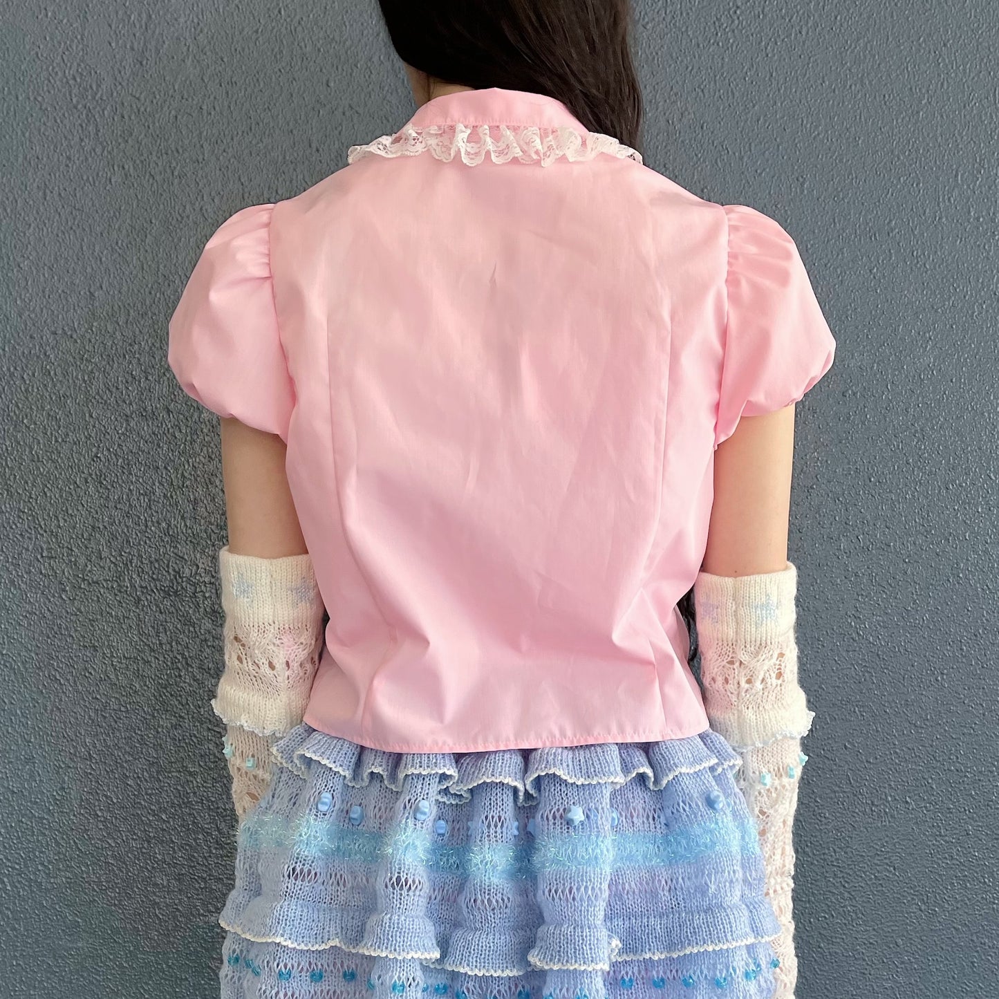 Frill short shirts / Pink / フリルショートシャツ