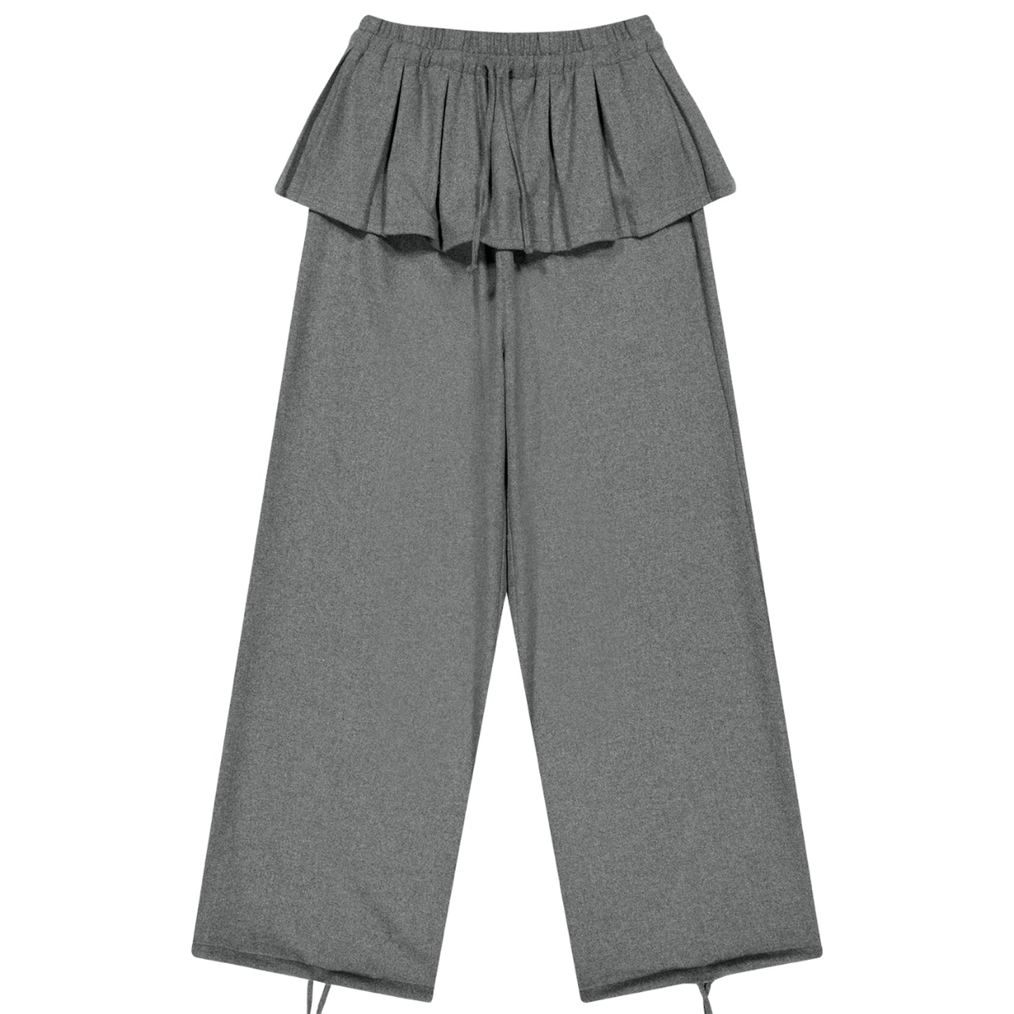 PLEATS OVER WOOL PANTS / GREY / プリーツウールパンツ