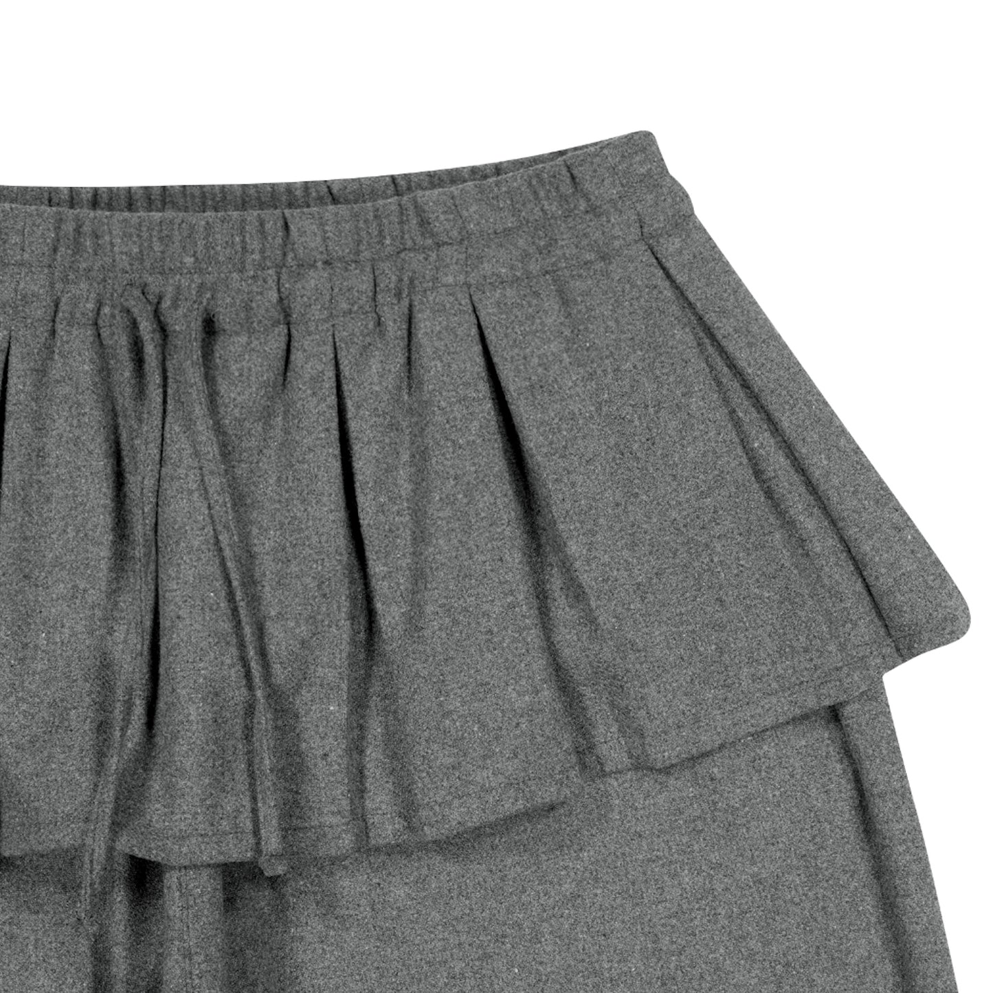 PLEATS OVER WOOL PANTS / GREY / プリーツウールパンツ