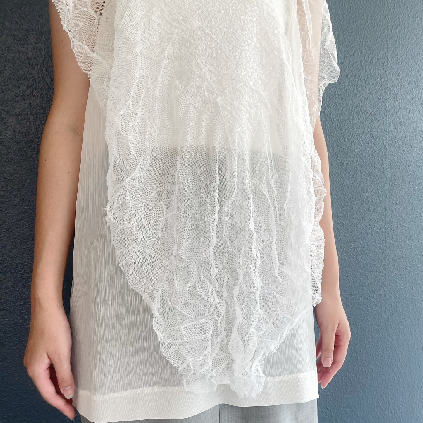 Emma Top / White / スパンコールシフォントップ
