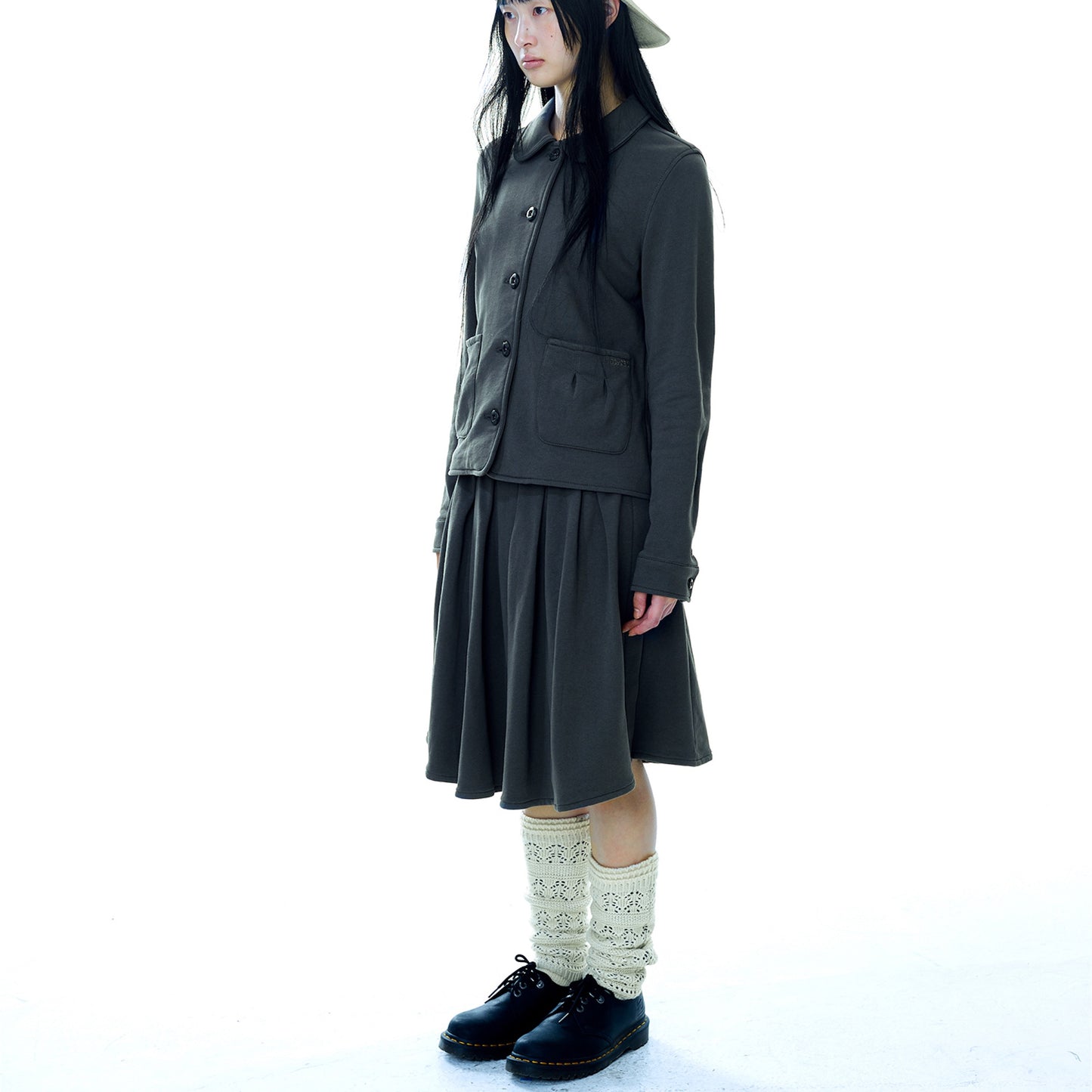 COZY SWEAT WRAP SKIRT / CHARCOAL / スウェットラップスカート