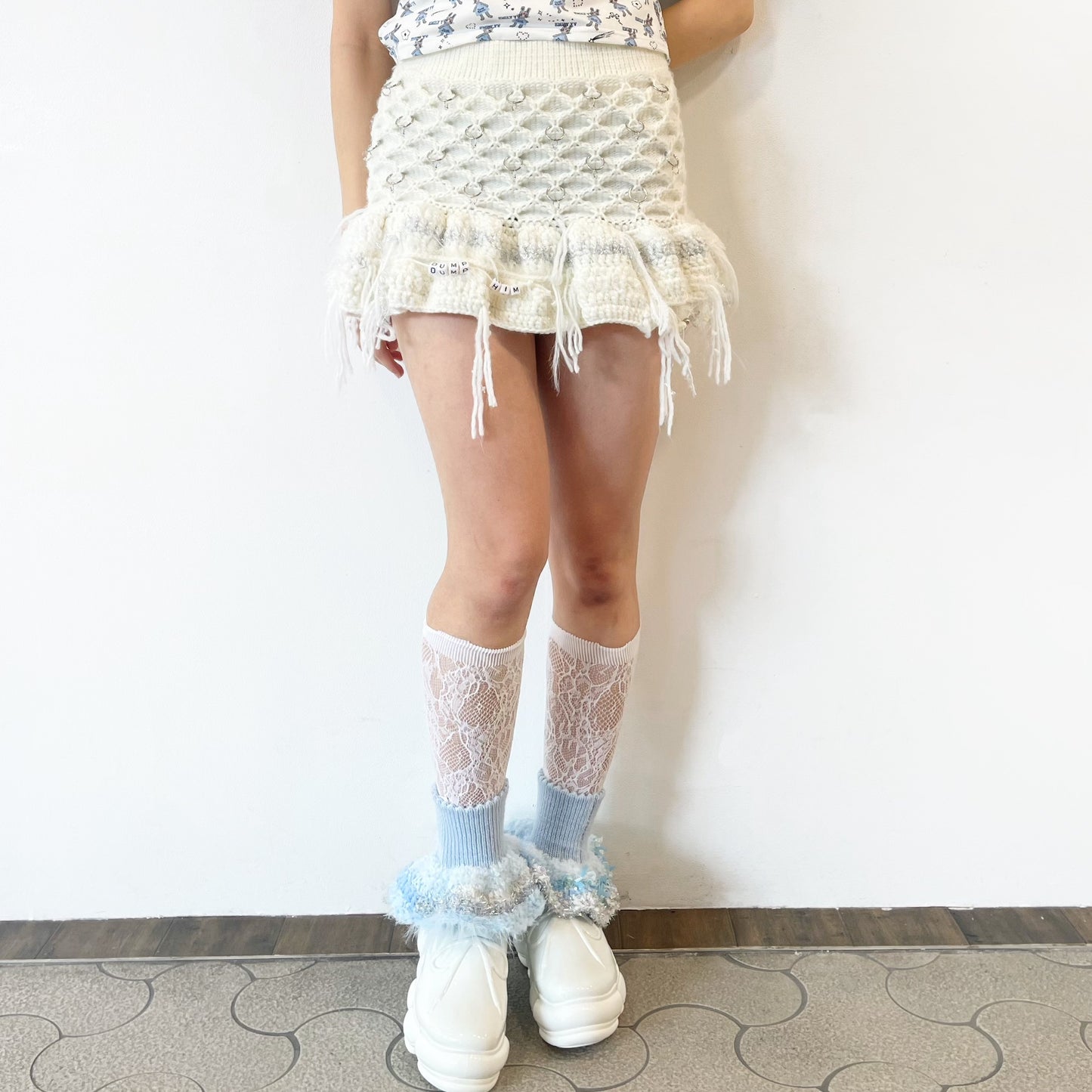Knitted skirt / White / ニットスカート