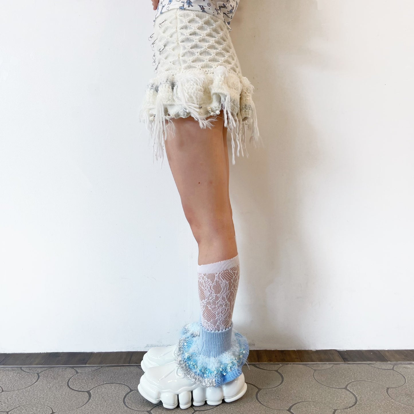 Knitted skirt / White / ニットスカート