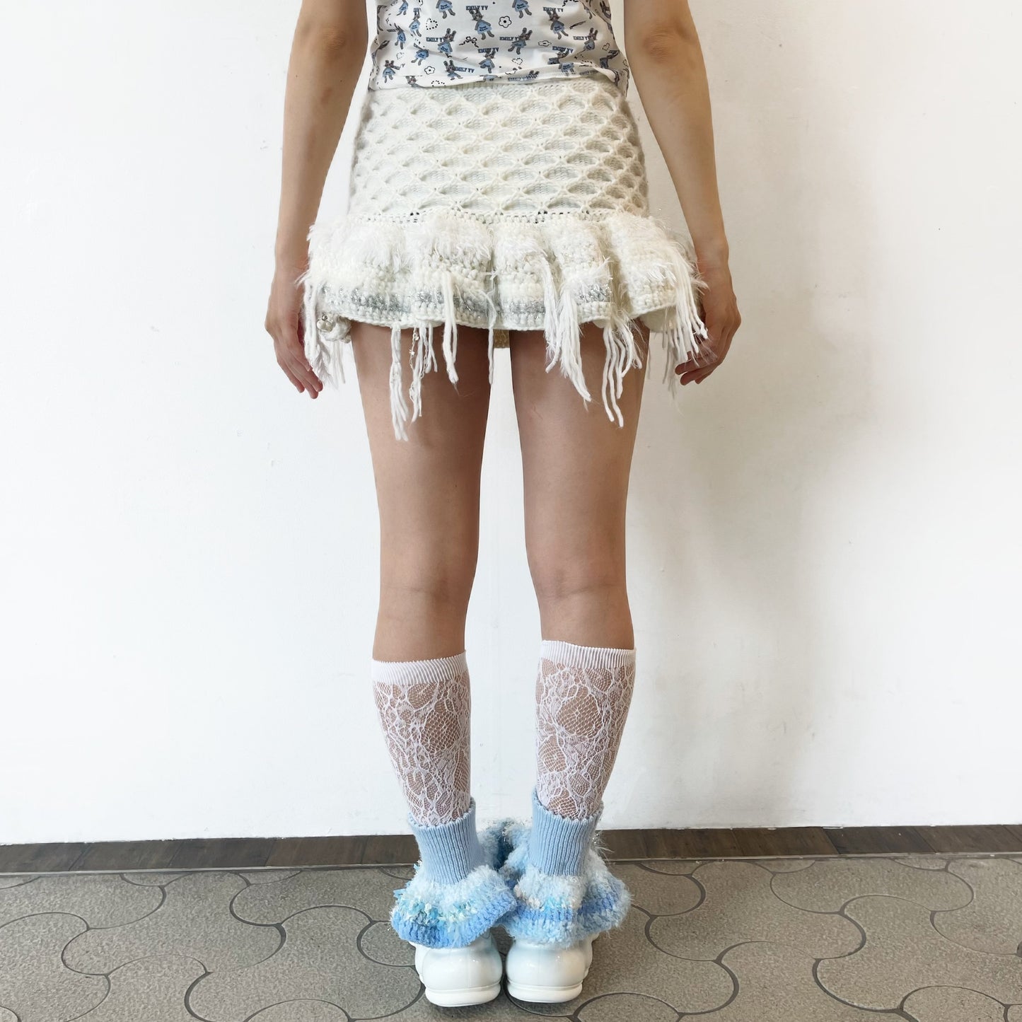 Knitted skirt / White / ニットスカート