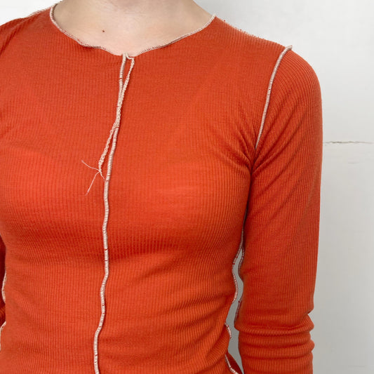 rib top / orange / リブトップ