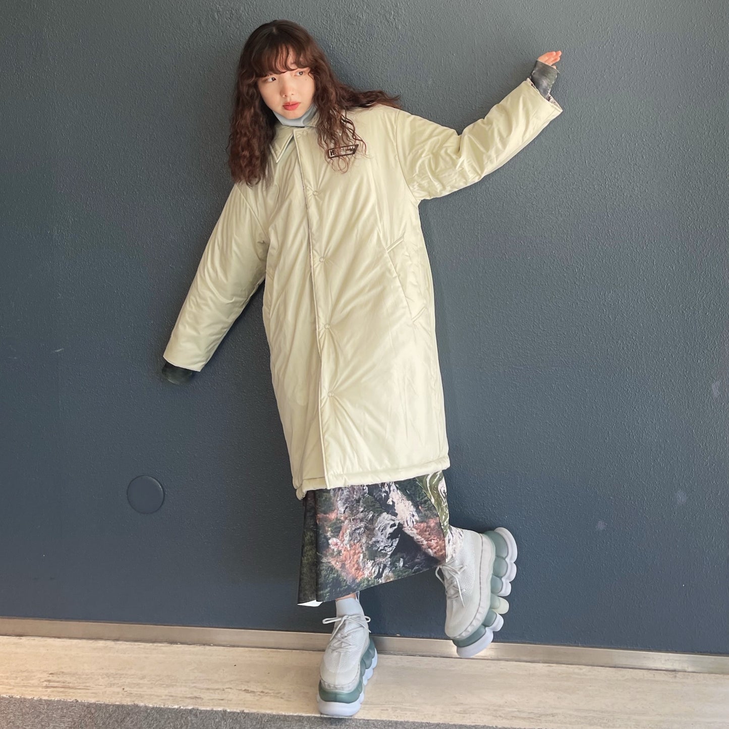 REVERSIBLE BATTING COAT / SNOW MOUNTAIN x BEIGE / リバーシブル中綿コート