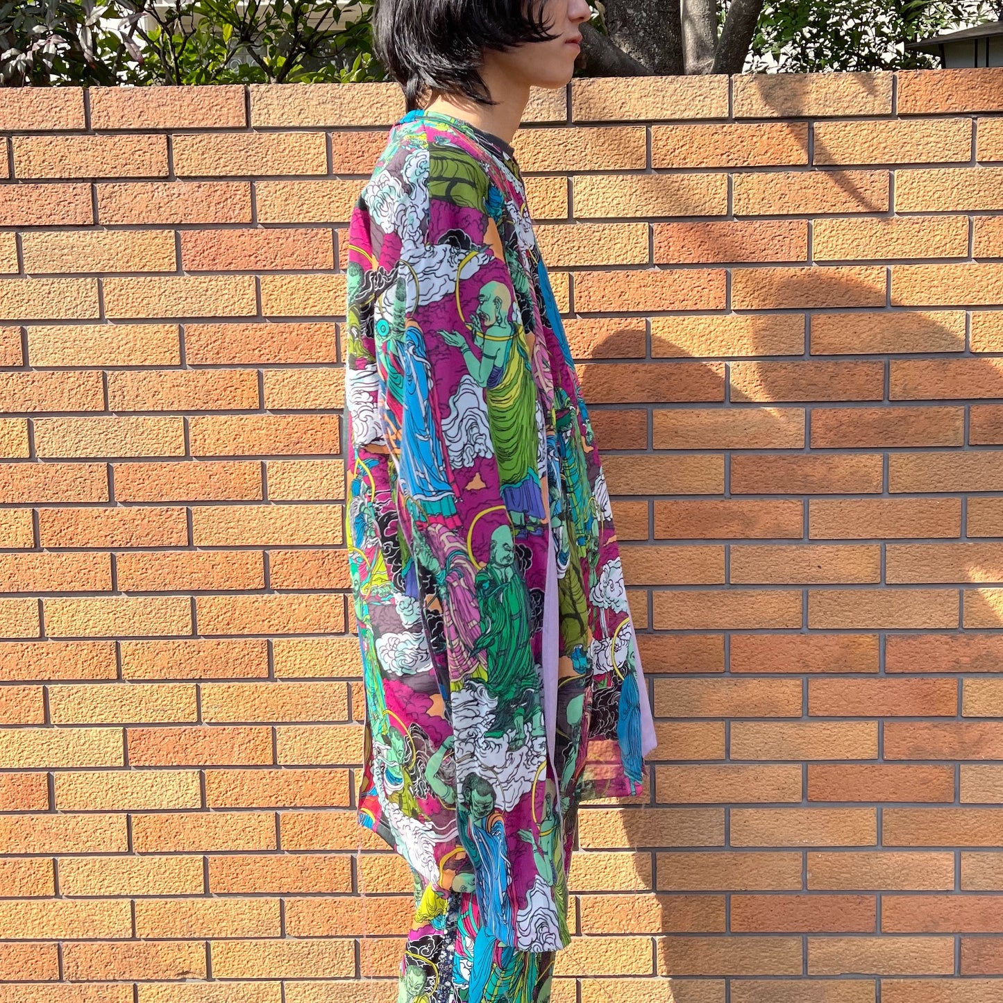 DOCKING SHEER LONG SLEEVE T-SHIRT RIGHT AND LEFT / BUDDHA / プリントロングスリーブ