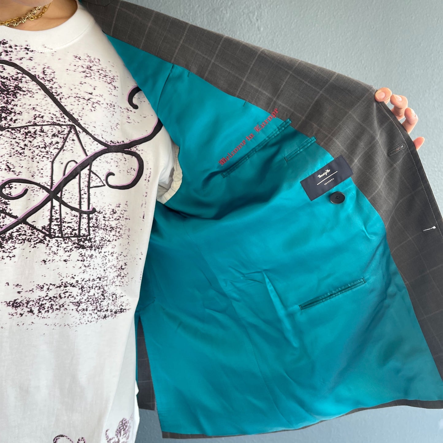 LUXEFABRICBESPOKEJ / PLAID / ウールジャケット