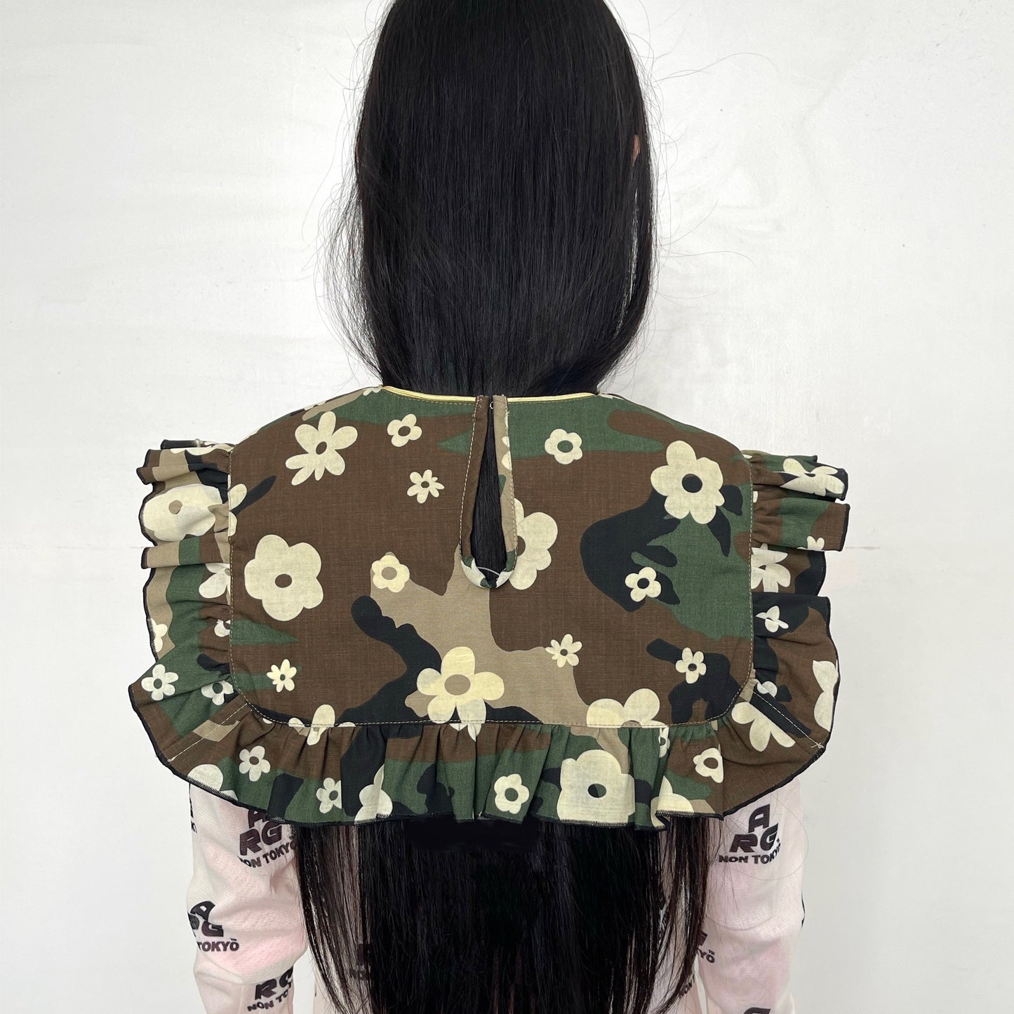 GATHER COLLAR / GREEN CAMO / ギャザーつけ襟