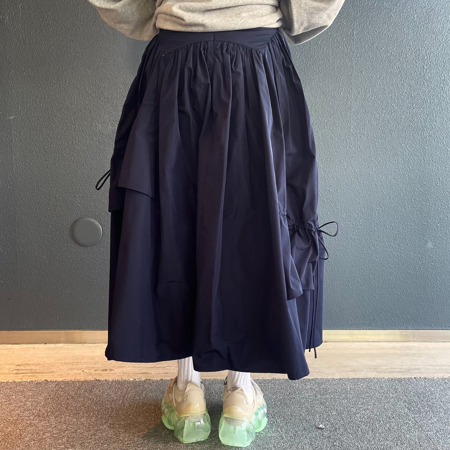 Blanche skirt / Navy / ギャザースカート