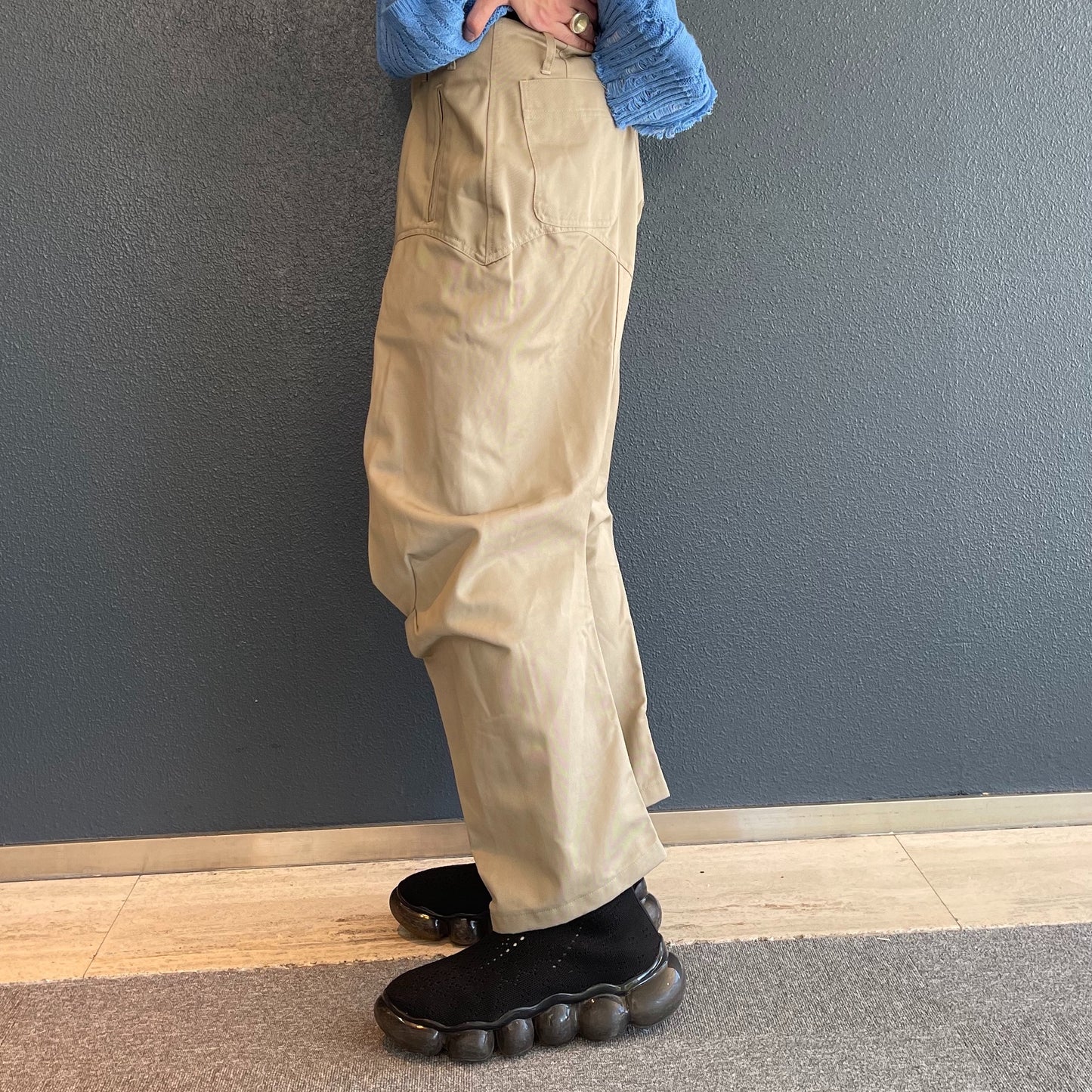 3D Knees Pants / Khaki / シルエットパンツ