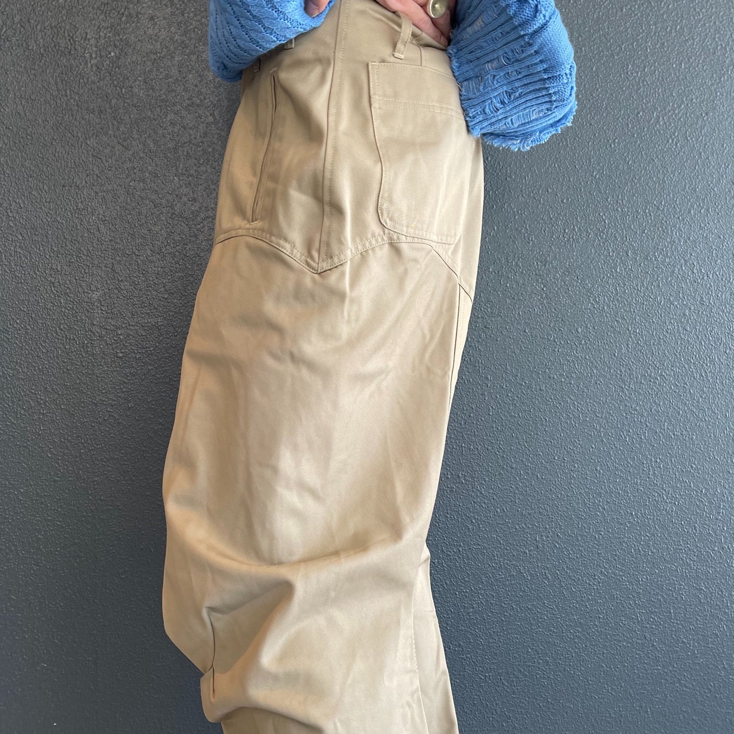 3D Knees Pants / Khaki / シルエットパンツ