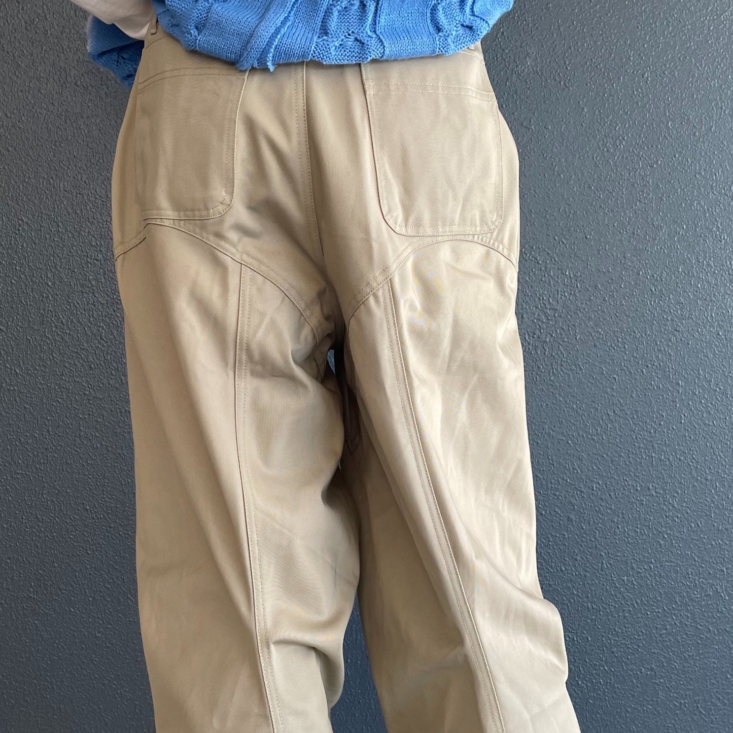 3D Knees Pants / Khaki / シルエットパンツ
