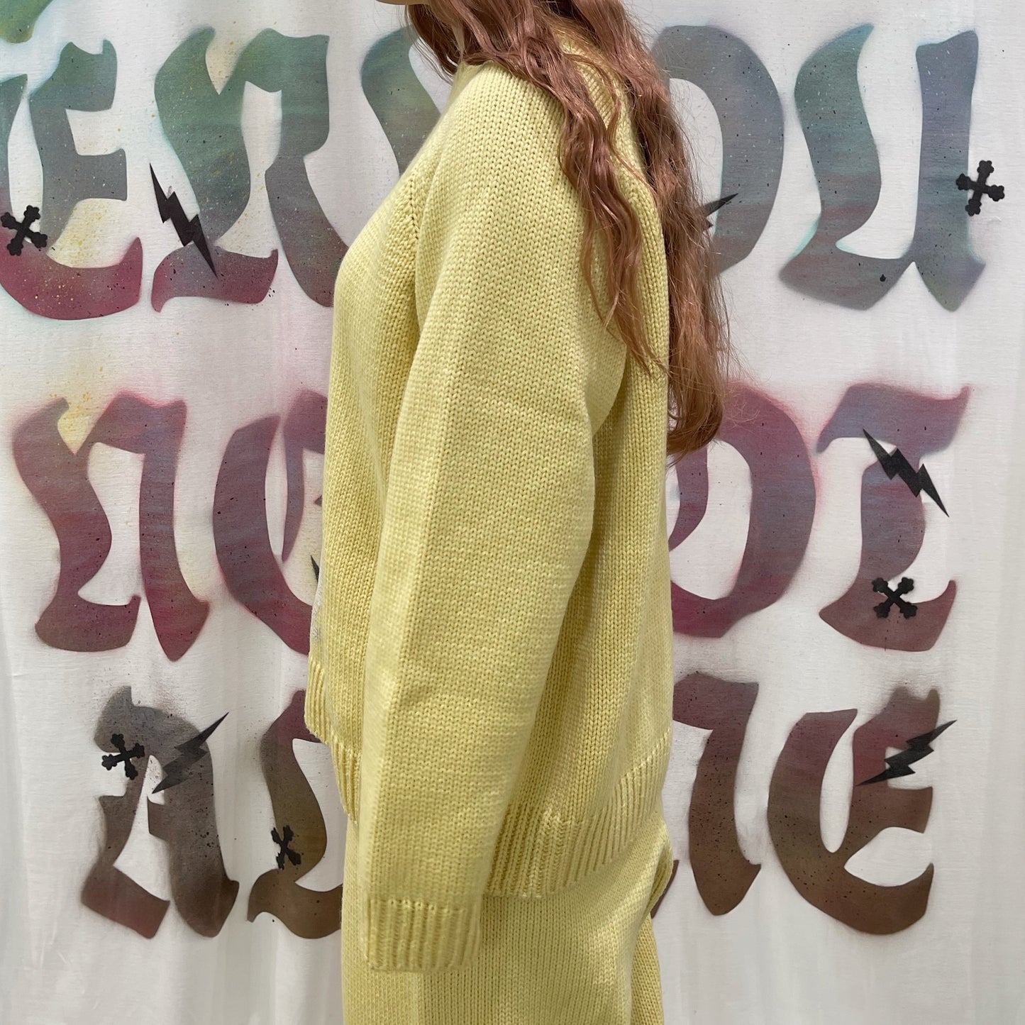 Forever knit sweater / YELLOW / オーバーサイズハンドニット