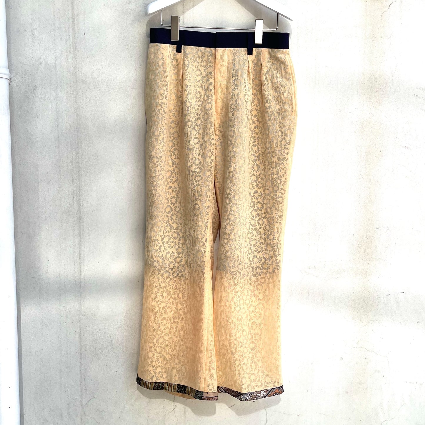 FLOWER LACE FLARE PANTS / YELLOW / フラワーレースフレアパンツ