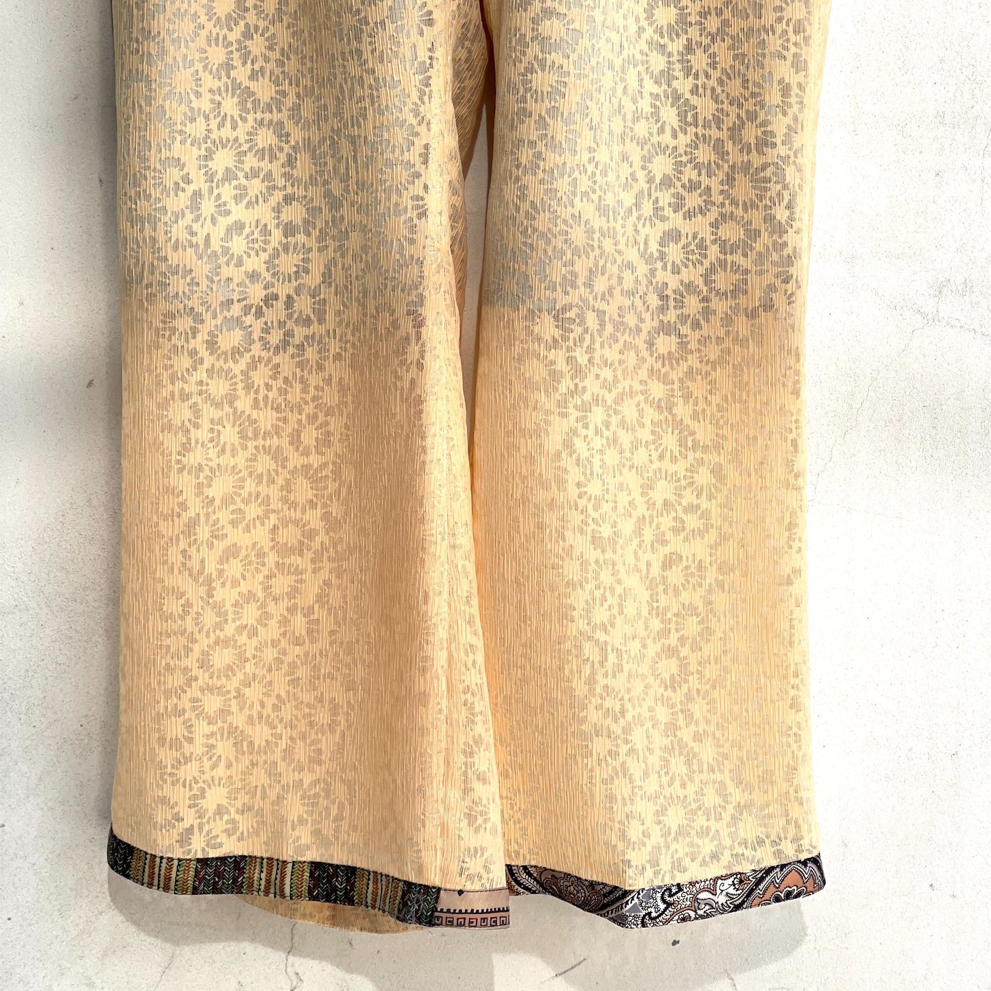 FLOWER LACE FLARE PANTS / YELLOW / フラワーレースフレアパンツ