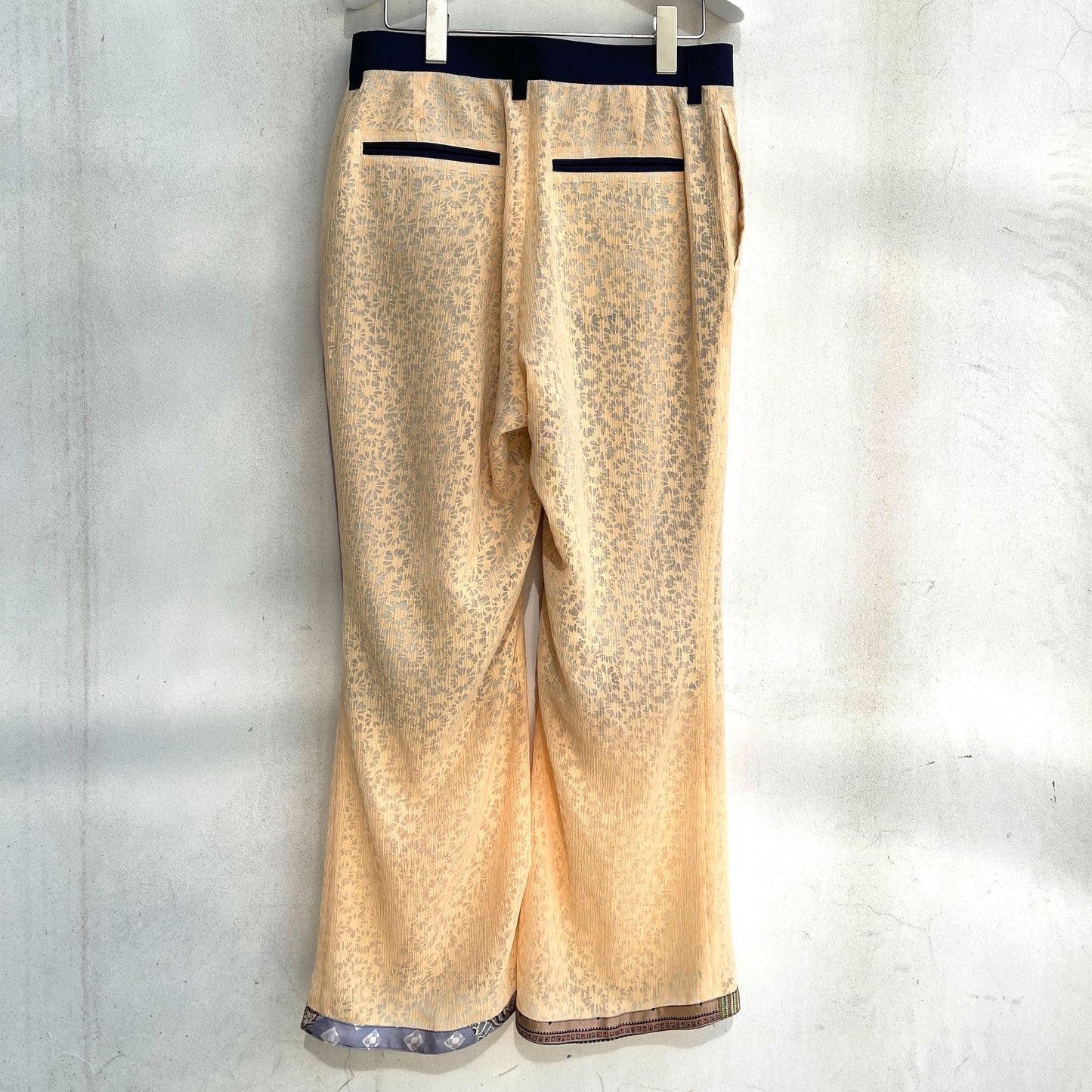FLOWER LACE FLARE PANTS / YELLOW / フラワーレースフレアパンツ
