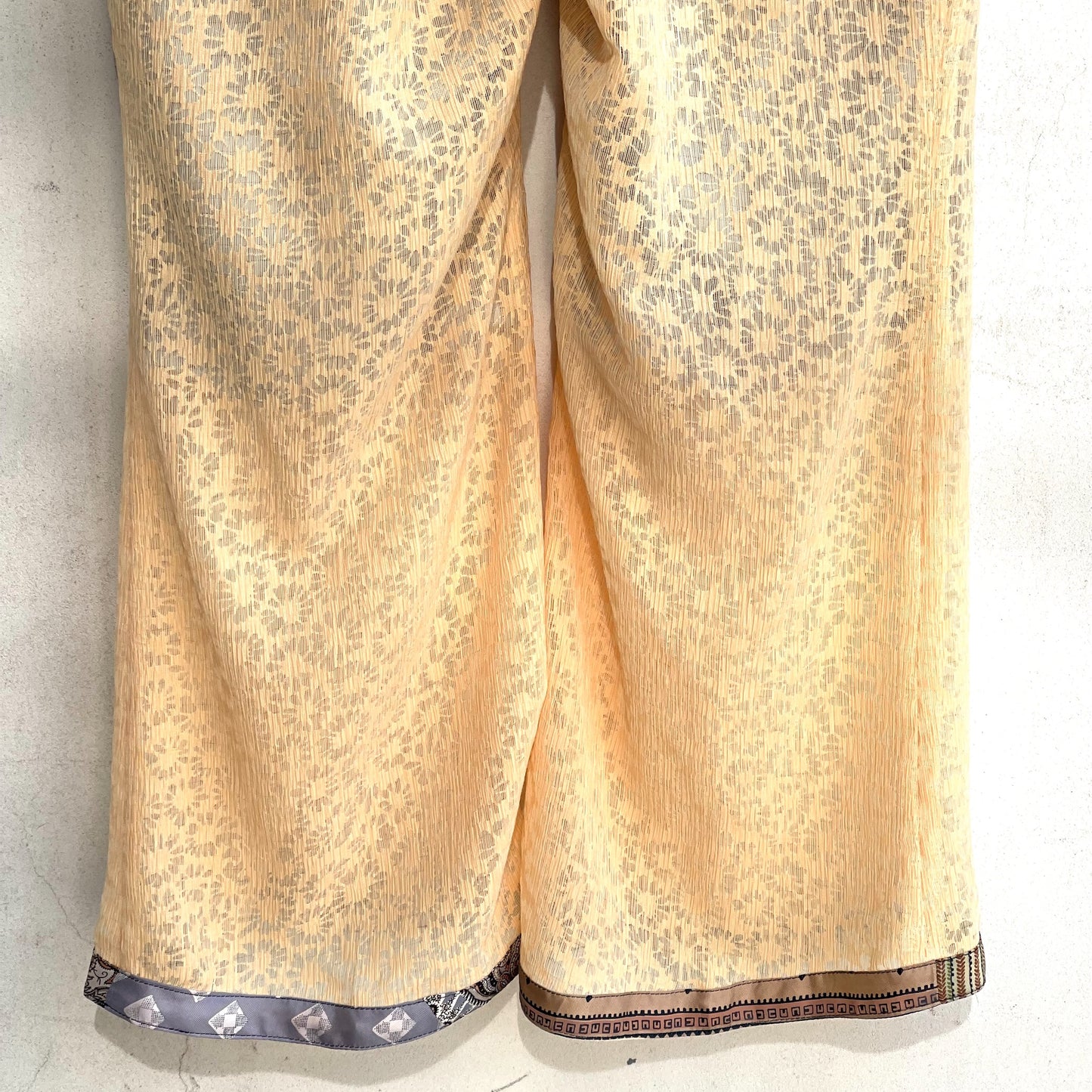 FLOWER LACE FLARE PANTS / YELLOW / フラワーレースフレアパンツ