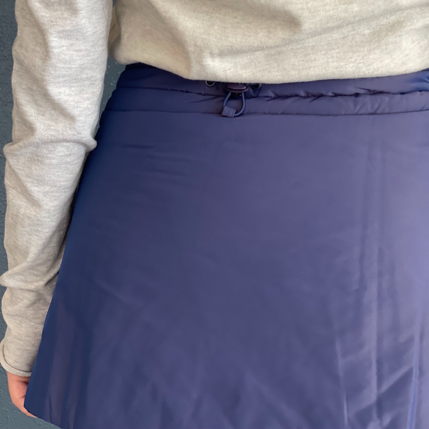 wrap mini padded skirt / marine blue / ラップダウンスカート