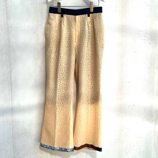 FLOWER LACE FLARE PANTS / YELLOW / フラワーレースフレアパンツ