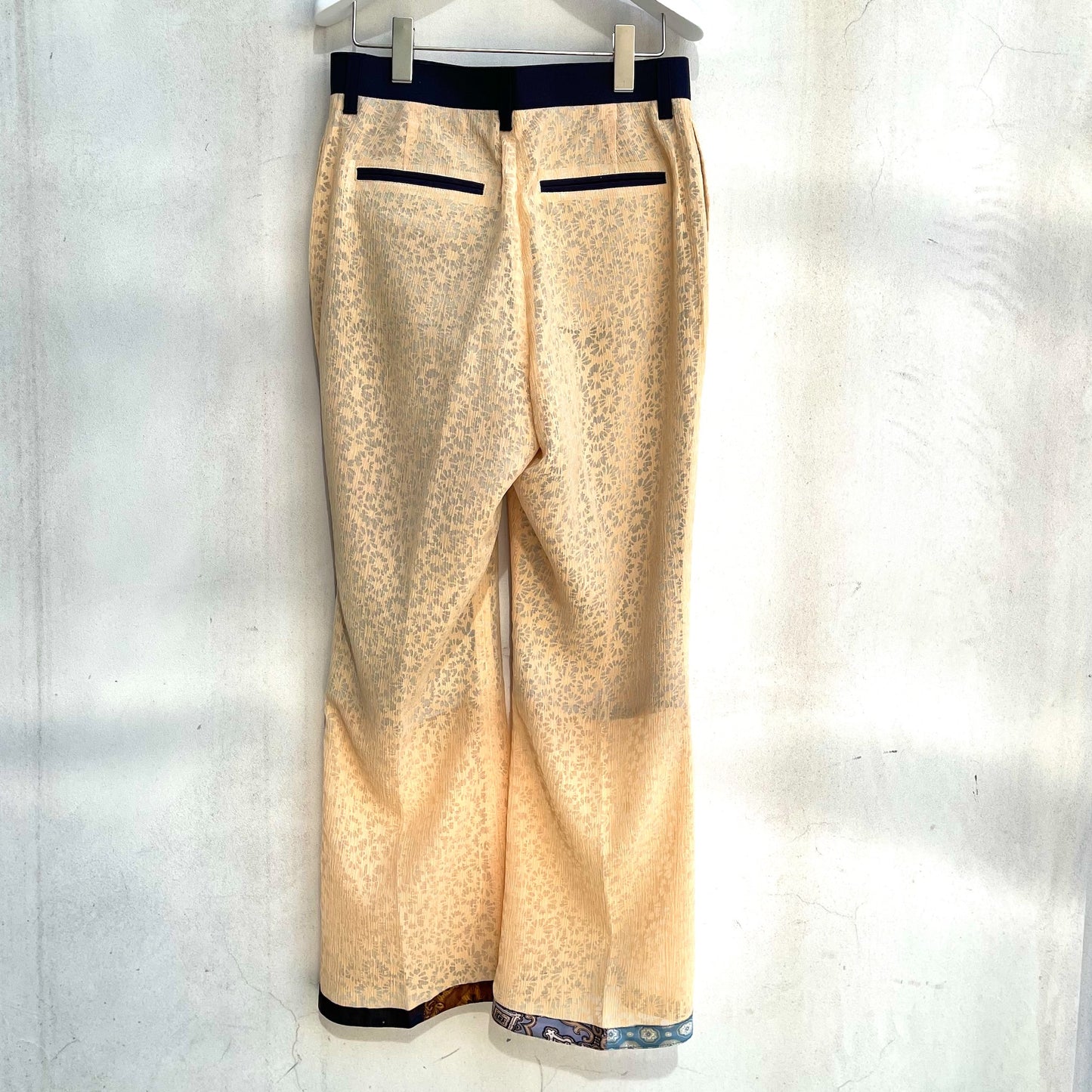 FLOWER LACE FLARE PANTS / YELLOW / フラワーレースフレアパンツ