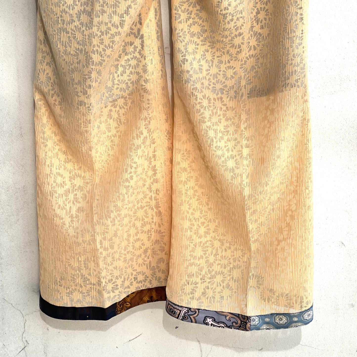 FLOWER LACE FLARE PANTS / YELLOW / フラワーレースフレアパンツ
