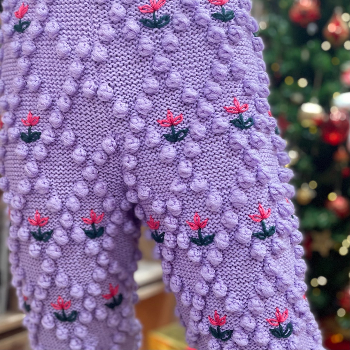One love hand knit cardigan / purple / チューリップ