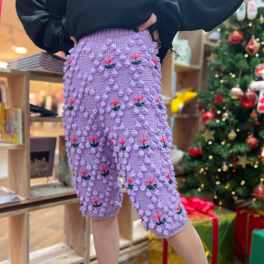 One love hand knit cardigan / purple / チューリップ