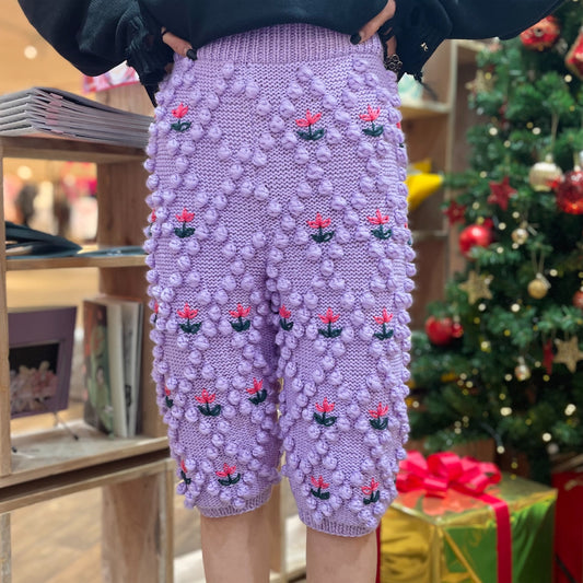 One love hand knit cardigan / purple / チューリップ