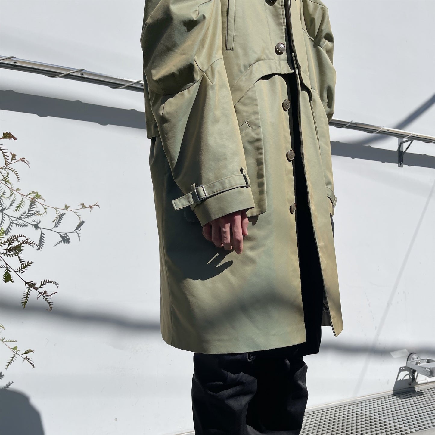 in shoulder Trench Coat / Olive green / 2WAYトレンチコート