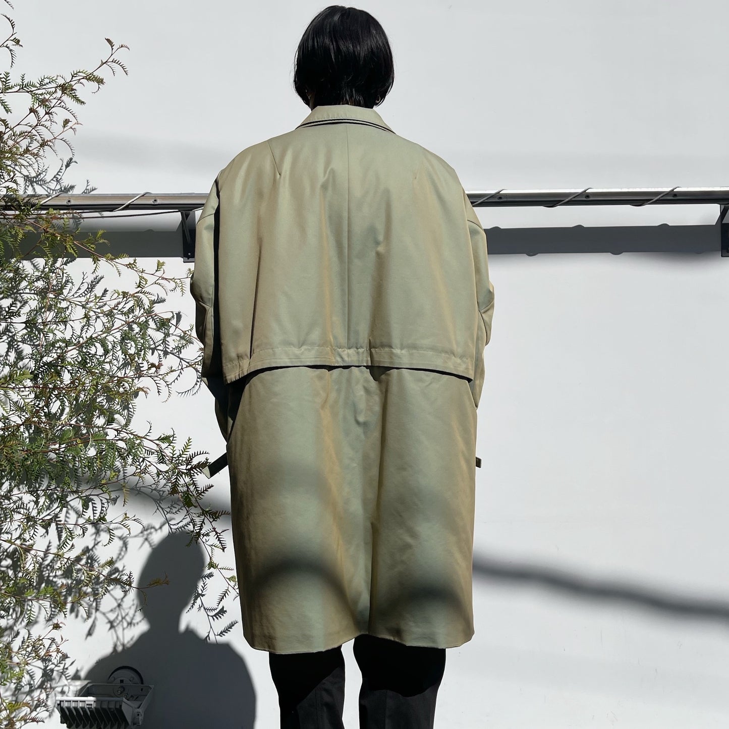 in shoulder Trench Coat / Olive green / 2WAYトレンチコート