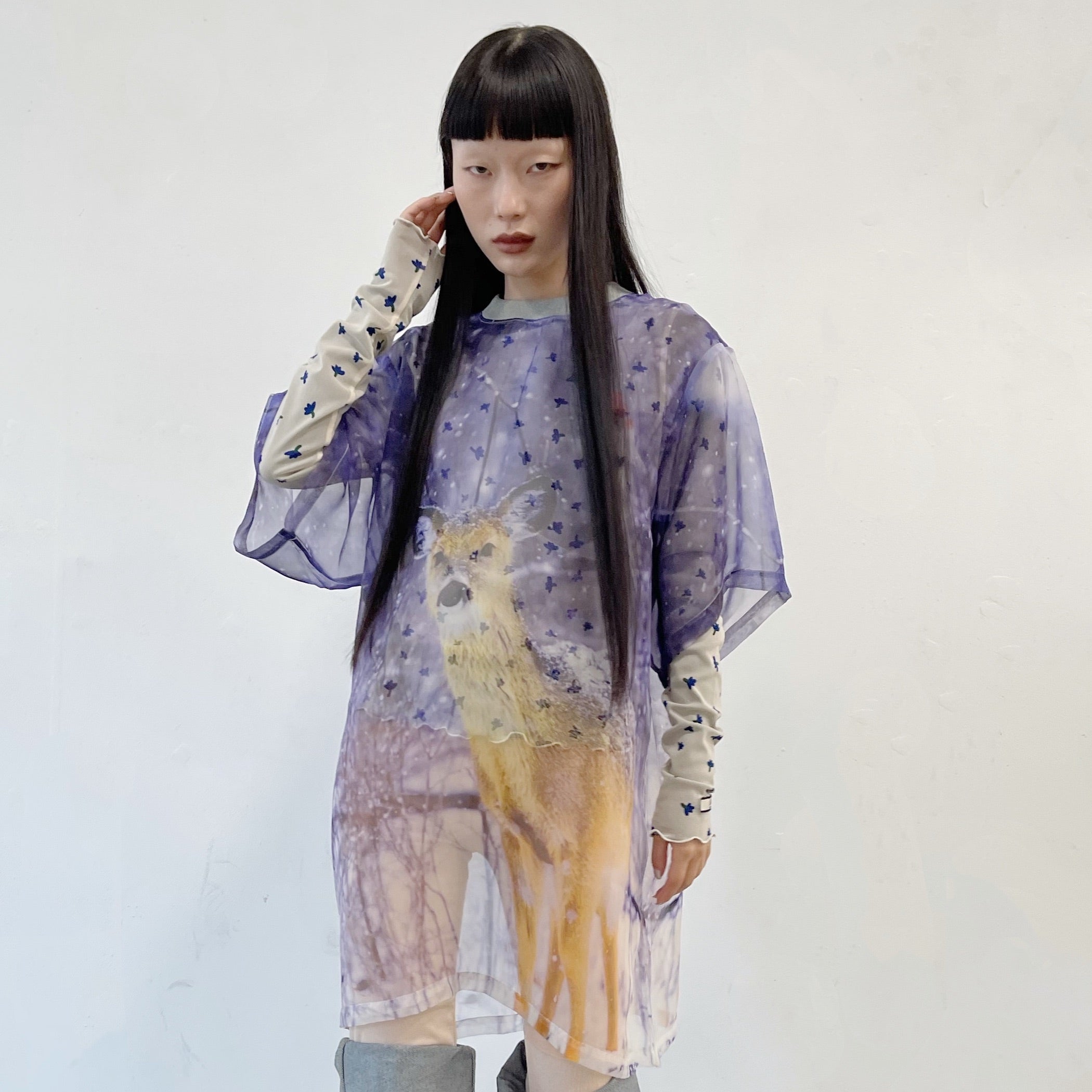 PRINT SHEER TOP / DEER / プリントシアートップ | シープ / SHEEP